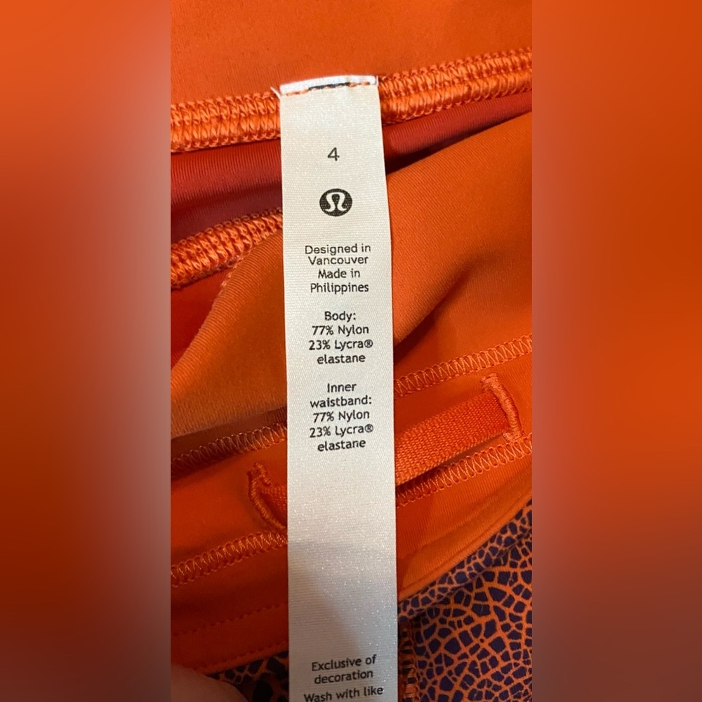 lululemon athletica Orange Patterned Leggings - Picture 4 of 4